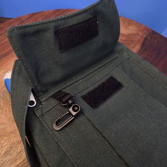 Kavu Keeper Crossbody Bag Forest Green Mountain Trim Boho Messenger Adj Strap - Picture 7 of 9